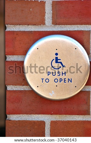 Handicap Push Button On Brick Stock Photo 37040143 : Shutterstock