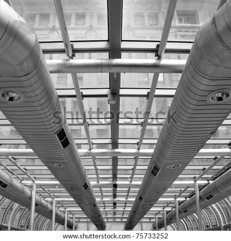 Air-conditioning ducts in a modern building, Melbourne, Australia