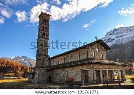 Roman Catholic St. Karl Church in St.Moritz-Bad in Switzerland on the shores of Lake St. Moritz Photo stock © 