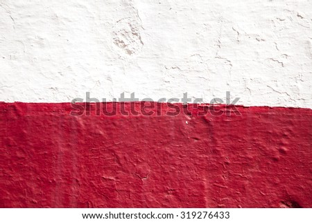 Red and white wall
