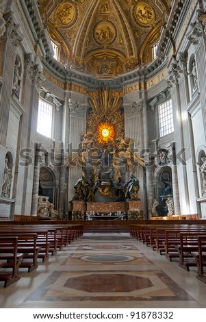 Cattedra of St.Peter in St.Peter\'s Basilica, Vatican City, Rome.