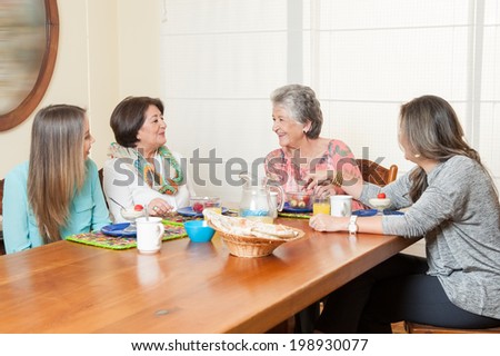 Family breakfast with grandma