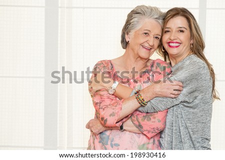 Elder mother and daughter