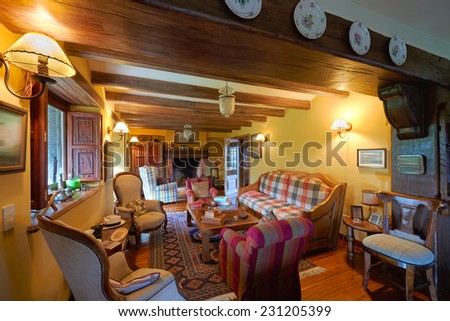 Interior design: Big rustic style living room
