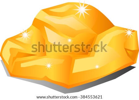 Gold rock or nugget vector illustration