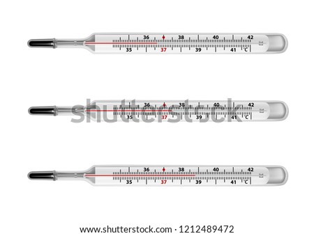 Thermometer for measuring body temperature in a vector.Thermometer medical vector illustration.