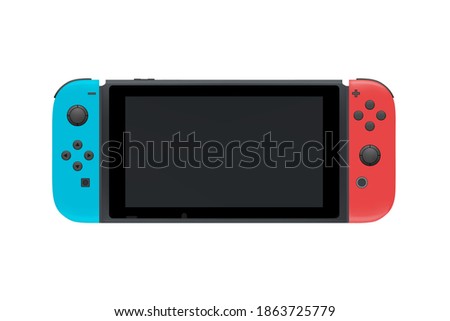 Portable game console in vector on white background.Modern game console vector illustration.The logo of the game console in vector.