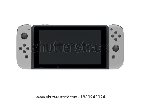 Portable game console in vector on a white background.Pocket video game console vector illustration.