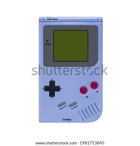 A portable Nintendo Game Boy game console in vector on a white background.