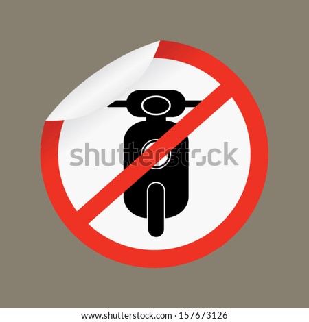 No Motorcycle sign or No Parking Sign on gray background, vector illustration 
