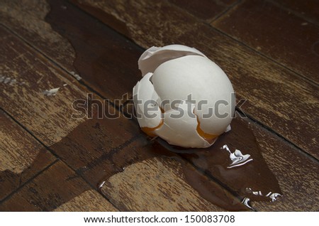 One cracked hen\'s egg