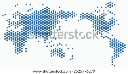 Circle shape world map on white background. Vector illustration.