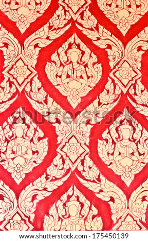 abstract pattern background in traditional Thai style art on wall