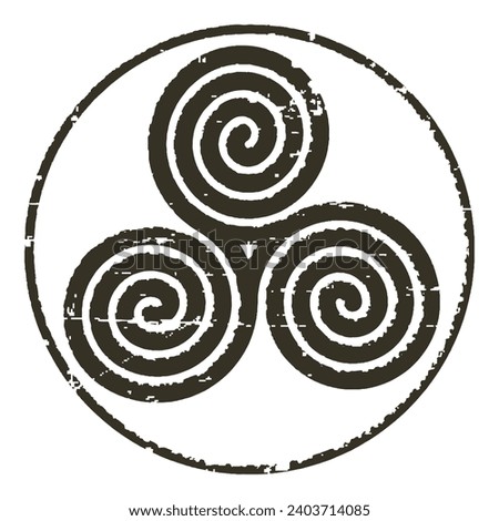 Triskelion, an ancient religious European (Slavic, Celtic) symbol within a circle