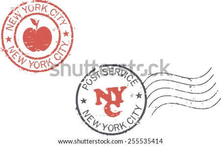 Postal grunge stamps 'New york city'
