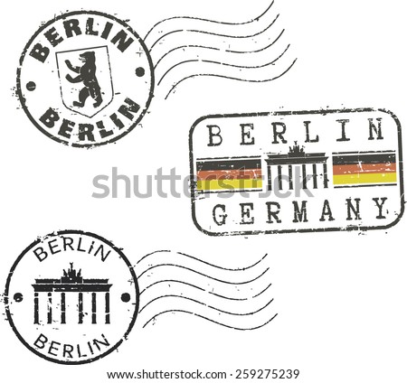 Postal grunge stamps 'Berlin'