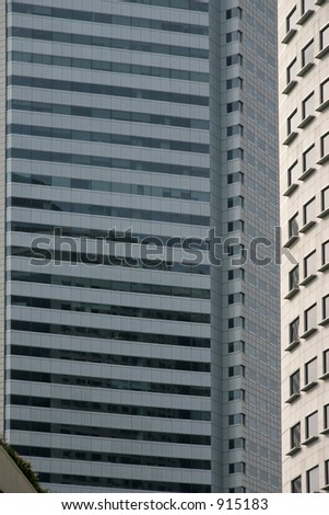 Windows on sky-scraper building in the city