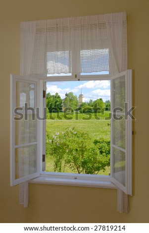 View from the window of the house of poet Pushkin in village Trigorsky