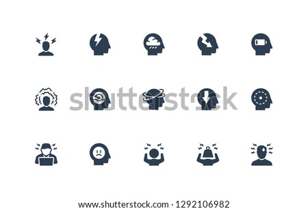 Stress and Depression Related Vector Icon Set. 48x48 Pixel Perfect