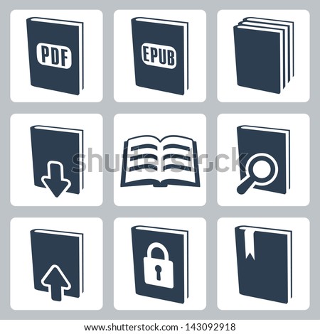 Vector isolated books icons set