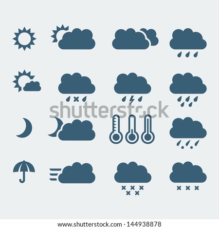Vector isolated weather icons set