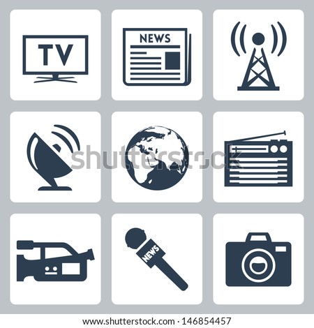 Vector mass media icons set