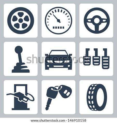Vector isolated auto icons set