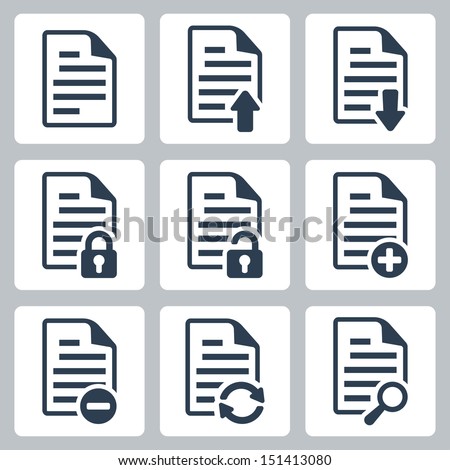 Vector isolated document icons set