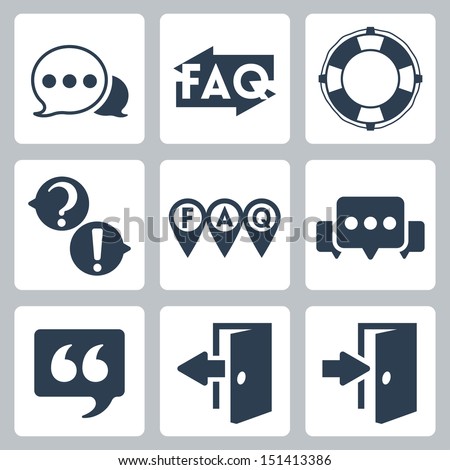 Vector isolated faq/info icons set