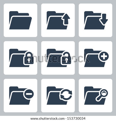 Vector isolated folder icons set