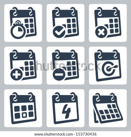 Vector isolated calendar icons set
