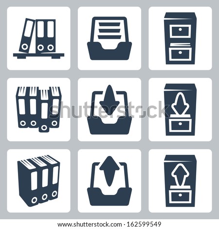 Vector isolated archive icons set