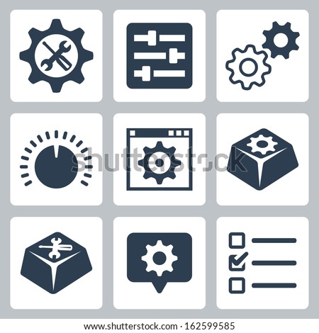 Vector isolated settings icons set