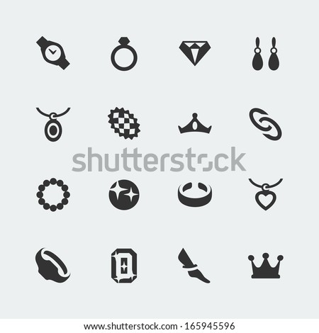 Vector jewelry mini icons set
