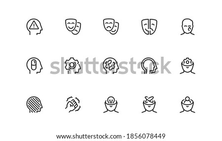 Stress, Depression and Mental Disorders Related Vector Icon Set
