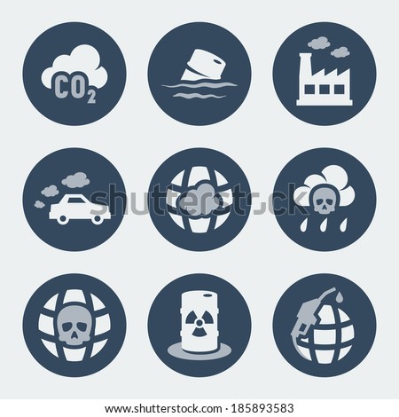 Vector pollution icons set