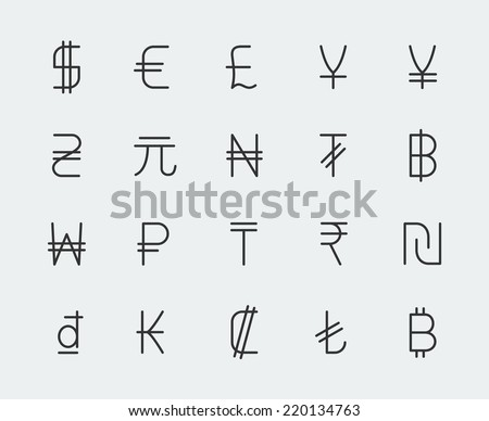 Currency vector icons set