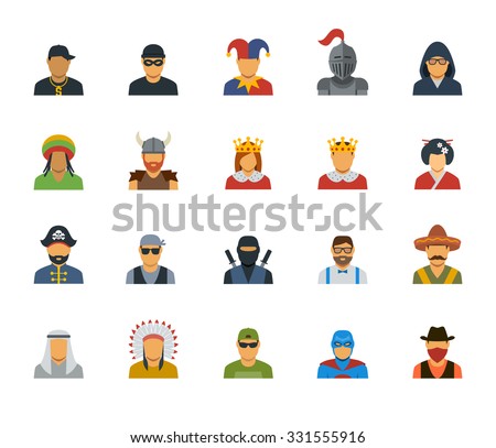 Vector set of different characters avatars