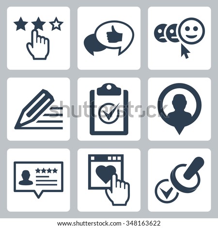 Vector customer testimonials icon set