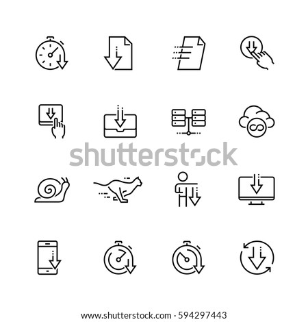 Download vector icon set in thin line style