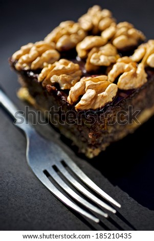 Delicious poppy seed cake with walnuts