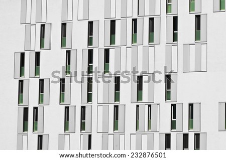 facade of modern building for residential and commercial activity