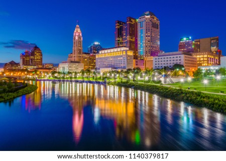 Similar – Image, Stock Photo the city in the river (3).