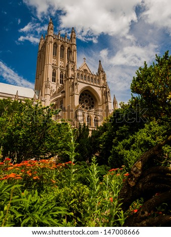 The Washington National Cathedral from the Bishop s Garden, Washington, DC