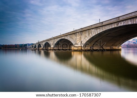 Long exposure of the Arlington Memorial Bridge, in Washington, DC.