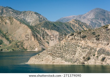 View of Pyramid Lake, in Angeles National Forest, California.