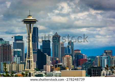 View of the Seattle skyline from Kerry Park, in Seattle, Washington.