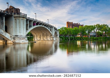 The Central Avenue Bridge over the Mississippi River, in Minneapolis, Minnesota.