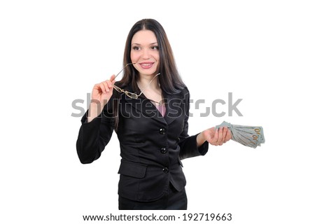 Business woman, business proposal, the operation with money and currency