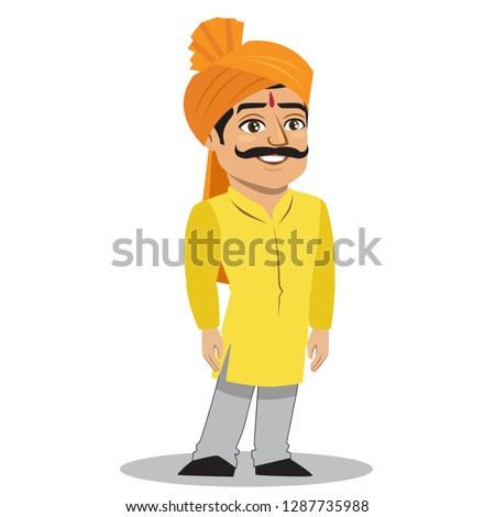 An Indian man from the state of Maharashtra/ Maharashtrian or Punjab is wearing a turban. This is also how a typical Indian farmer looks. 